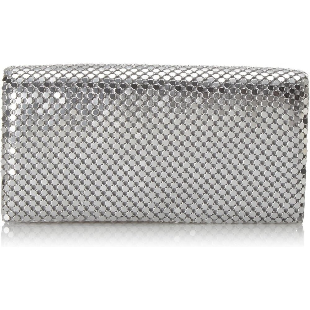 🆕Metal Mesh Roll Bag Clutch Purse 4.5" x 7.5" x 2" Shoulder Chain Included